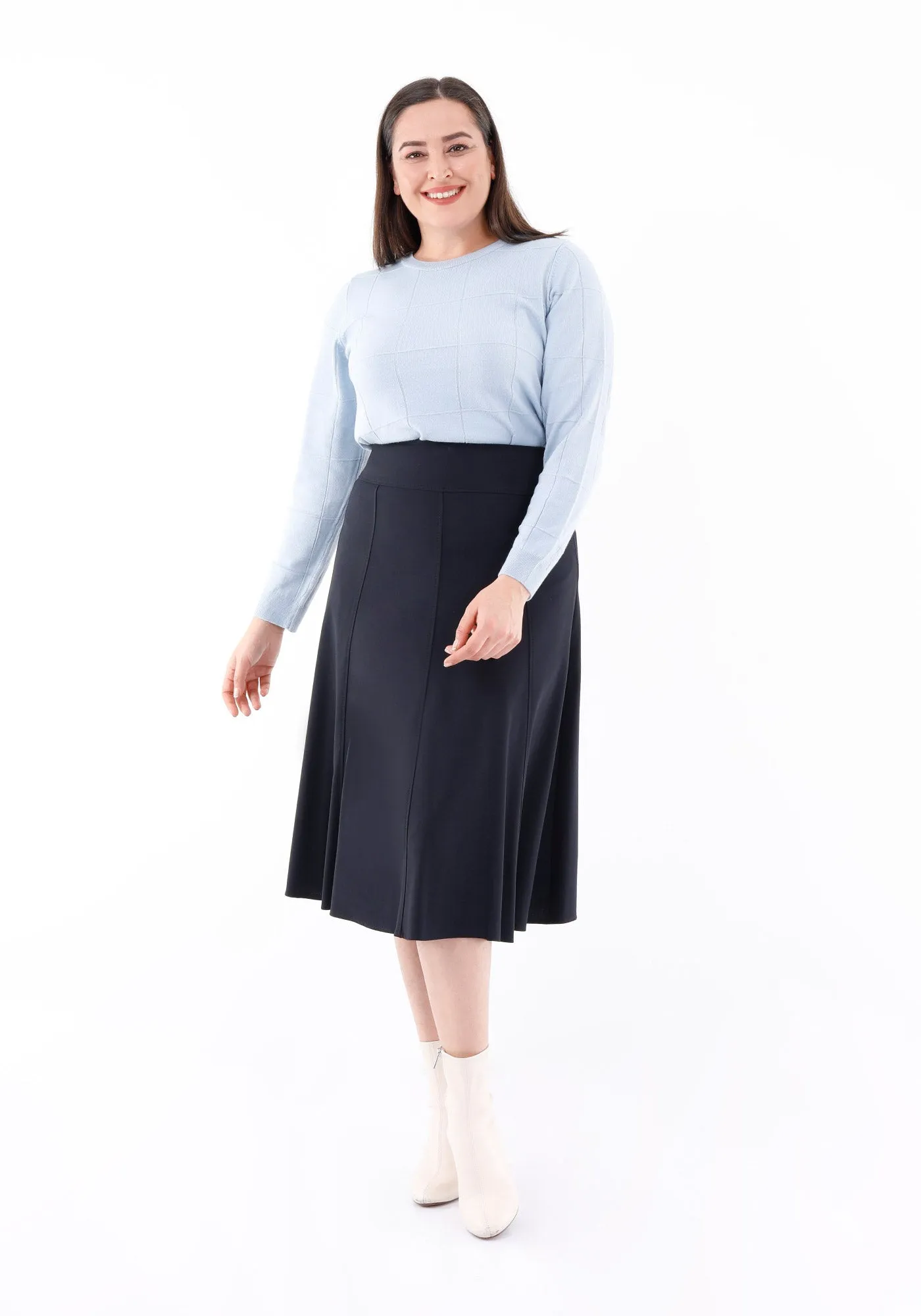 Eight Gore Calf Length Midi Skirt for Every Occasion
