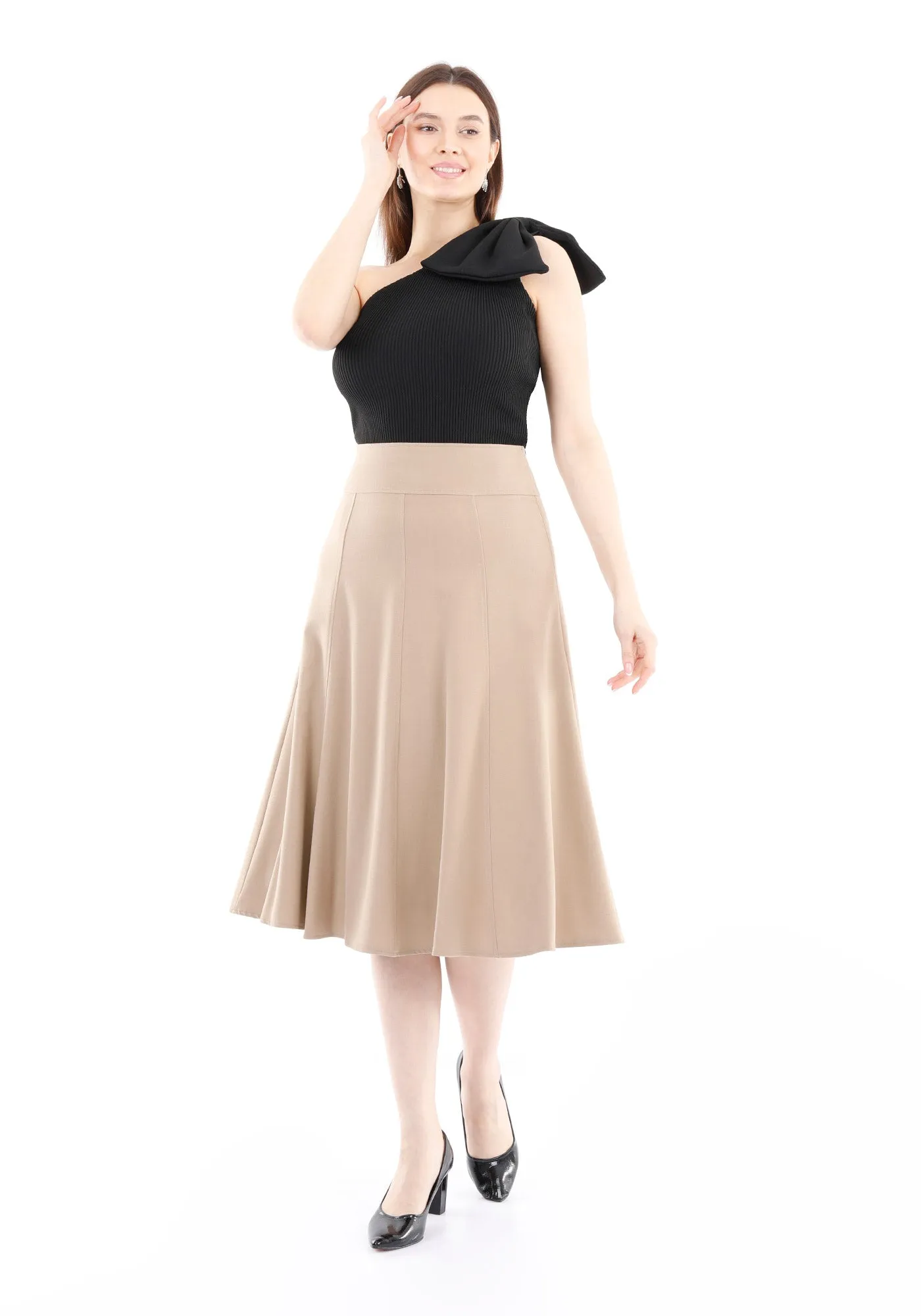 Eight Gore Calf Length Midi Skirt for Every Occasion