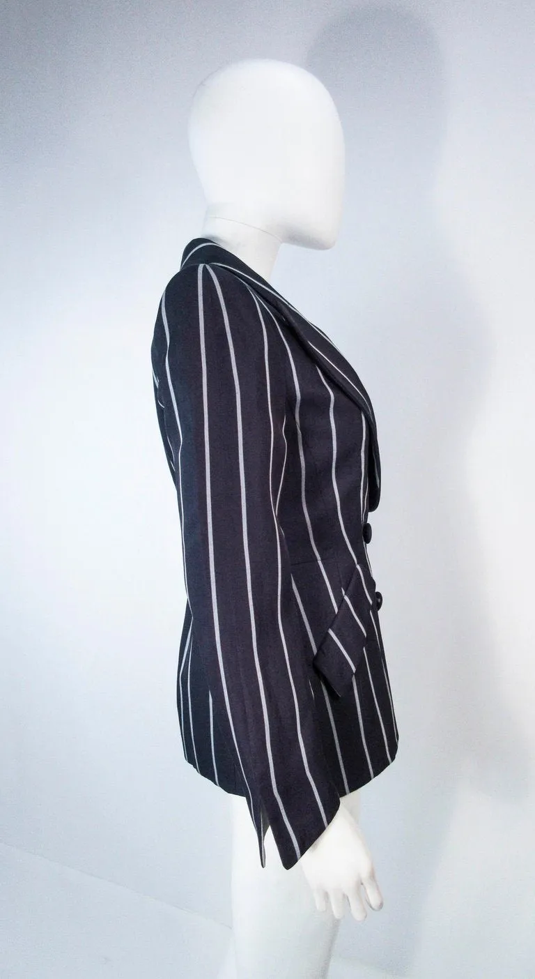 GIORGIO ARMANI Navy Striped Tailored Jacket Size 38