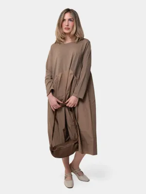 Long Sleeve Cotton Midi Poplin Dress