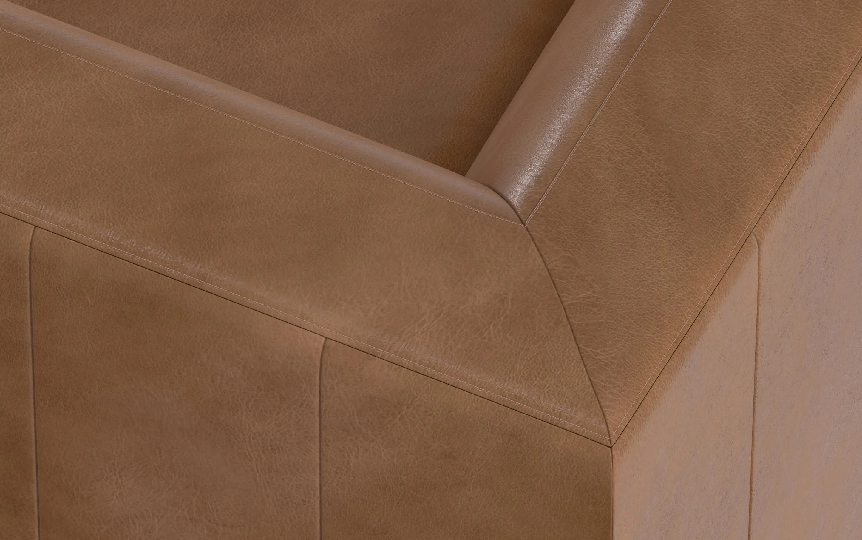 Rex Left Sectional and Ottoman in Genuine Leather