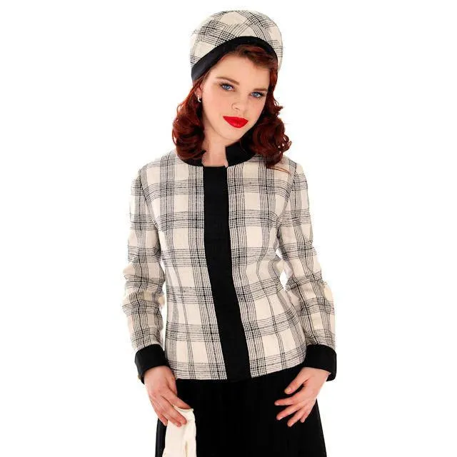 Vintage Linen/Silk Suit Boxy Jacket A Line Skirt 1960s Matching Hat 38-24-37